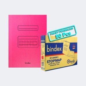 Stopmap Kertas Bindex Folio 180 GSM All Color 50 Pcs - Map Tebal Original - Kode 2120001 - Red