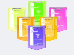 Clipboard magnetic mini Bambi Gull dengan magnet dan notes 5 pilihan warna fluoro original