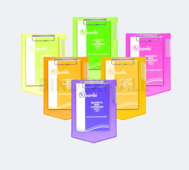Clipboard magnetic mini Bambi Gull dengan magnet dan notes 5 pilihan warna fluoro original