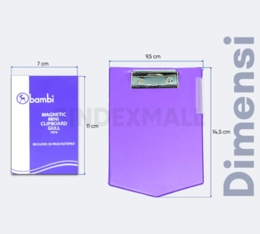 Dimensi Clipboard magnetic mini Bambi
