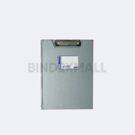 Clipboard folio Bambi PVC transparan dengan wire clip dan pocket map untuk dokumen kantor