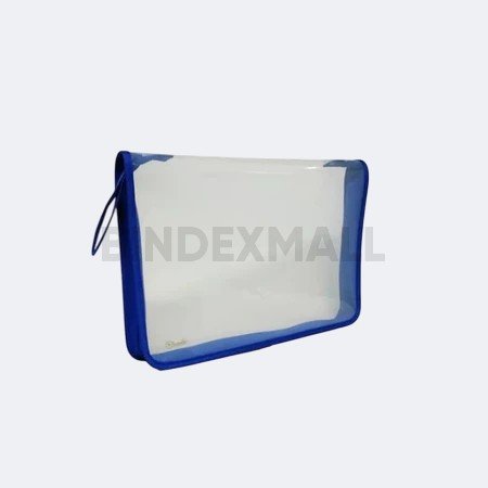 Bambi Zipper Pocket A5 PVC Transparent warna biru, merah, hijau pastel – Bindexmall