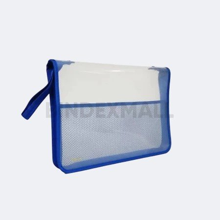 Bambi Zipper Pocket A5 PVC Transparent warna biru, merah, hijau pastel – Bindexmall