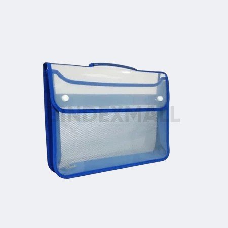 Bambi Zipper Pocket A5 PVC Transparent warna biru, merah, hijau pastel – Bindexmall