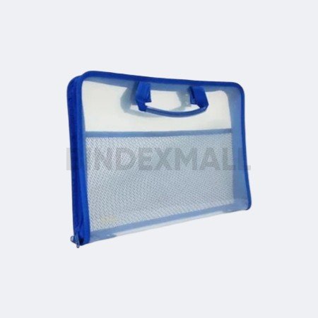 Bambi Zipper Pocket A5 PVC Transparent warna biru, merah, hijau pastel – Bindexmall