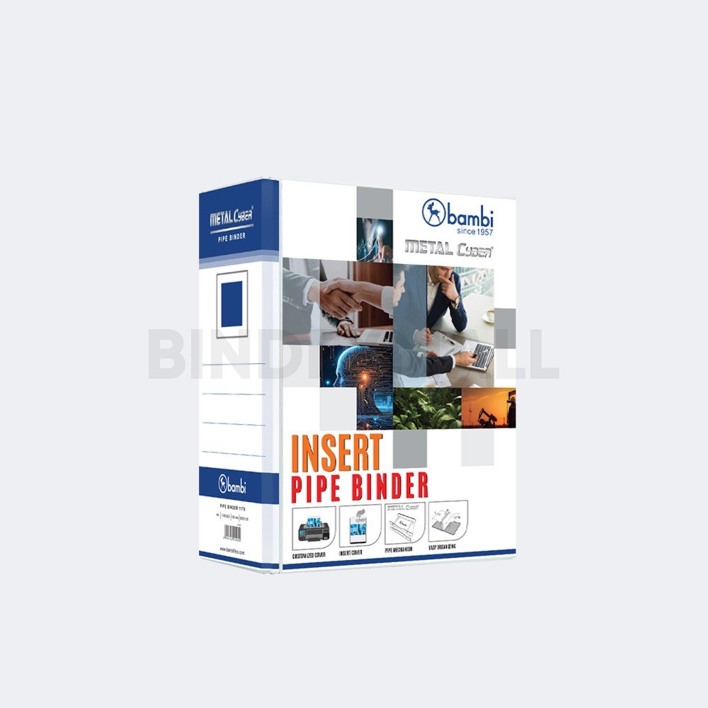 Bambi Pipe Binder A4 EXTRA JUMBO SIZE 100 mm With Full Spine 4 Colour Labels 1170