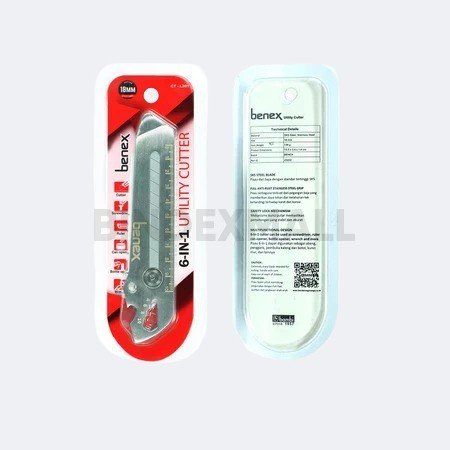 Cutter Benex CT-S14 9mm Auto-Lock Steel Blade warna kuning dan merah