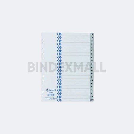 Bambi Isi Binder A4 Divider & Indexes Pembatas Kertas Binder Edisi Alphabetical Index A-Z with Multiholes Rigid PVC-05 Original