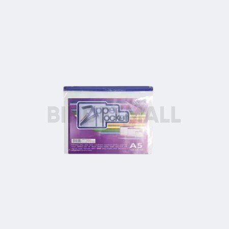 Bambi Organizer Map Dokumen A5 Zipper Pocket With Metal Head Tipe PVC Semi Transparent Original