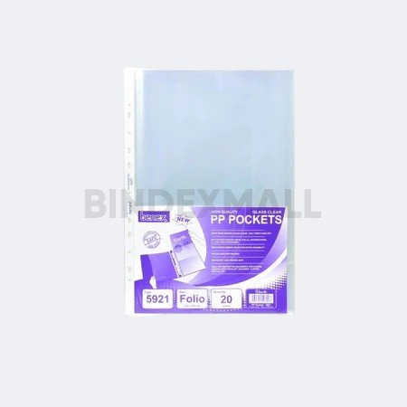 Plastik Dokumen Benex Sheet Protector F4 Transparent 0.05mm 1 Dus 50 Set Original
