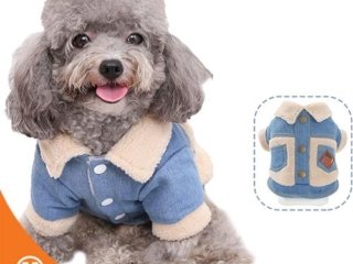 Baju Anjing Dog Jacket Denim Clothes 1