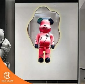 Dekorasi Gambar Dinding Bear LED Light Painting Wall Decoration