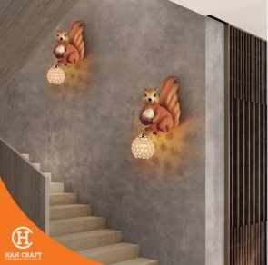Dekorasi Lampu Decorative Squirel Crystal Wall Lamp 1