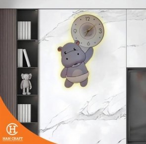 Jam Dinding Hippo Wall Clock Art Deco 1