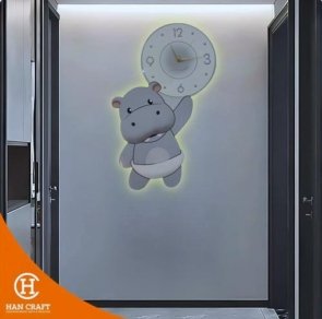 Jam Dinding Hippo Wall Clock Art Deco