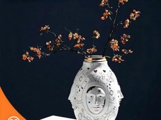 Vas Bunga Face Ceramic Vase Home Deco 2