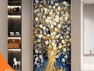 Dekorasi Gambar Modern Glass Painting Tree Of Life