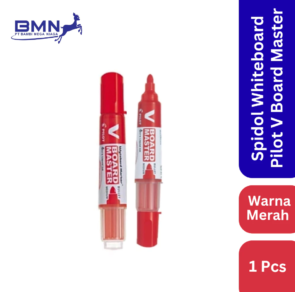 Spidol Whiteboard Pilot V Board Master Merah dengan desain ergonomis dan tinta cair berkualitas tinggi
