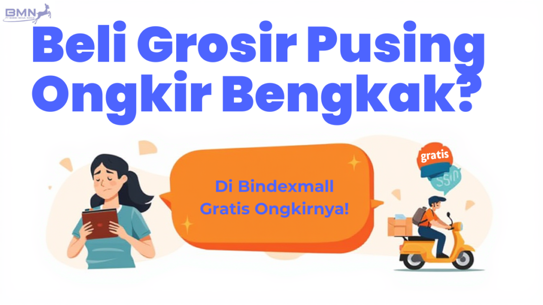 Pebisnis online sedang belanja grosir dengan promo gratis ongkir di Bindexmall