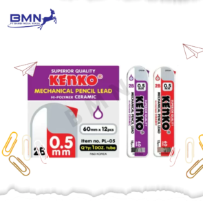 Isi pensil mekanik Kenko PL-05 2B 0.5mm dalam tube tampak depan