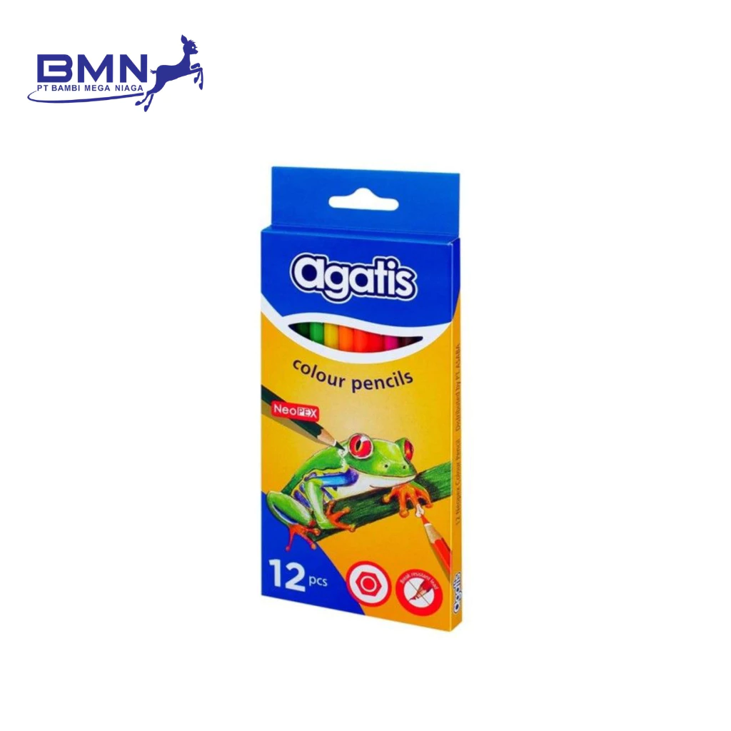 Pensil Warna 12 Agatis Premium Warna Cerah untuk Anak dan Dewasa