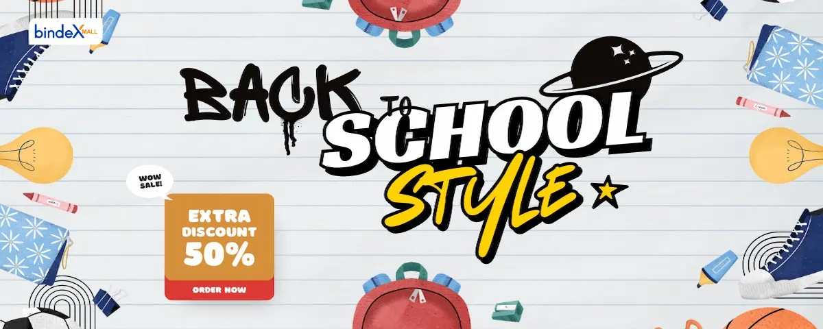 bindexmall promo back to school. diskon semua produk ATK hingga 50%