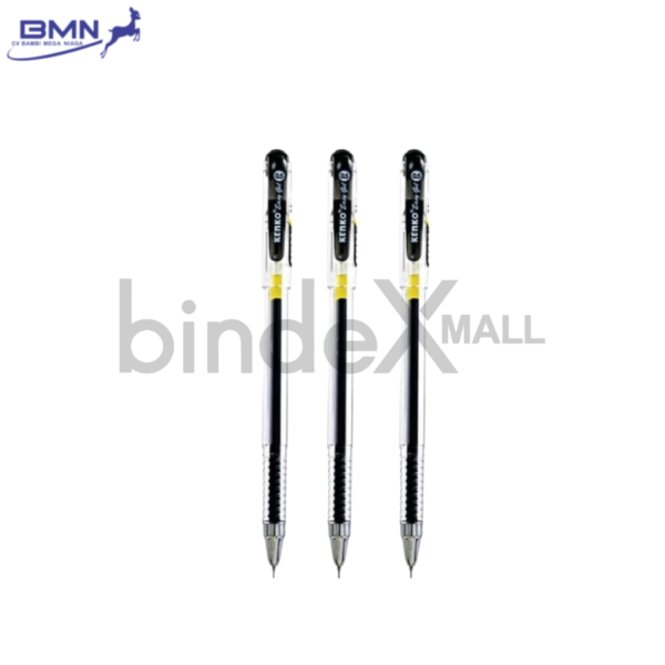 Kenko Easy Gel Pen hitam tinta gel pekat 0.5mm cepat kering lancar untuk sekolah dan kantor
