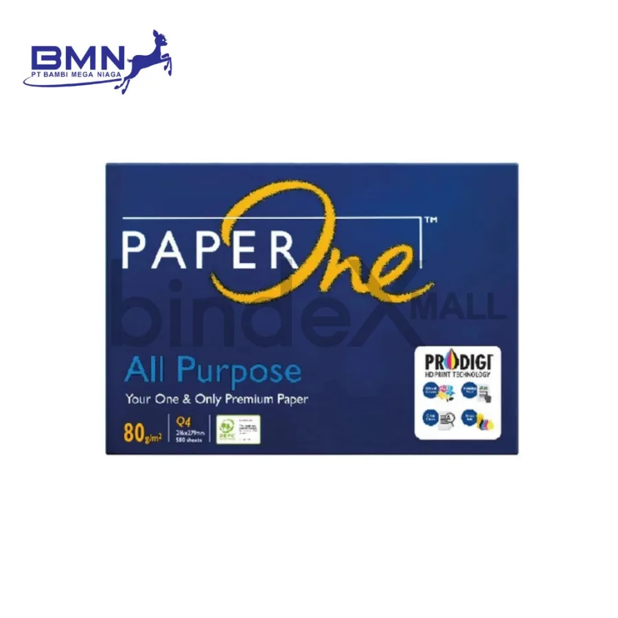 Paper One kertas HVS quarto 80 GSM original 1 rim 500 lembar
